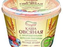 Каша овсяная ТМ "Everyday" с пророщенными зернами пшеницы натуральные лесные ягоды (черника и земляника)